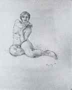 Carl Larsson Crouching Girl oil painting
